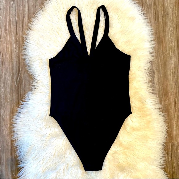 Urban Outfitters Out From Under Plunge Front Button Bodysuit Black Medium - Picture 6 of 14
